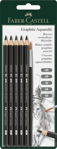 Grafīta akvareļzīmuļi Faber-Castell Aquarelle, 5gab+otiņa/iep image 1