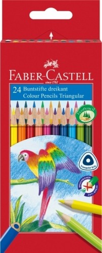 Trīsstūrveida krāsainie zīmuļi Faber-Castell 24 krāsas image 1