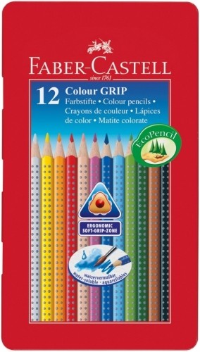 Krāsainie zīmuļi metāla kārba Faber-Castell Grip 2001, 12 krāsas image 1