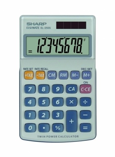 Kabatas kalkulators Sharp SH-EL250S, sudraba image 1