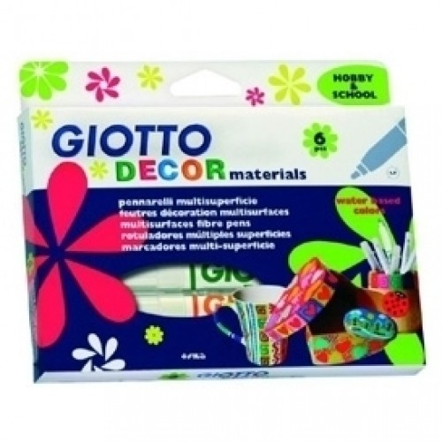 Flomasteri Fila Giotto Decor Materials 6 krāsas image 1