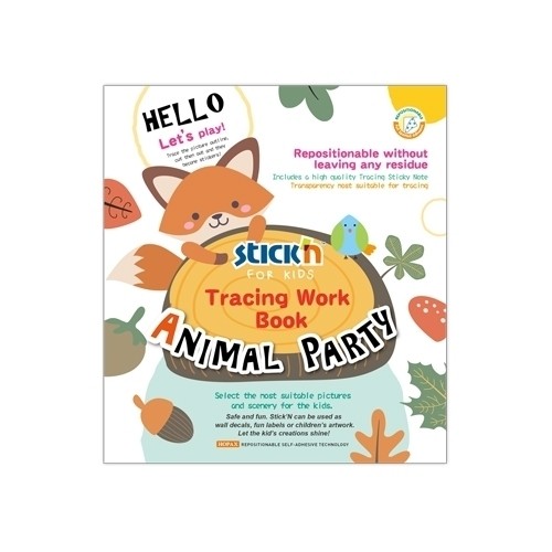 Stick´n Tracing Work Book  Animal Party -Tracing Notes,8x6´´, 30sheets/pad image 1