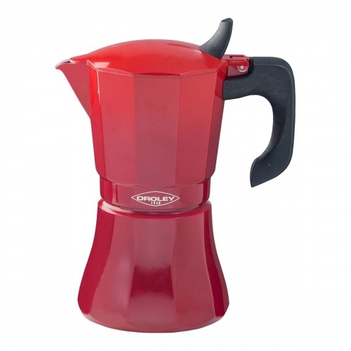 Italian Coffee Pot Oroley Petra 9 Cups Red Aluminium image 1