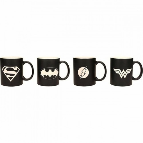 Set of Mugs SD Toys Universo DC Black (4 Pieces) image 1