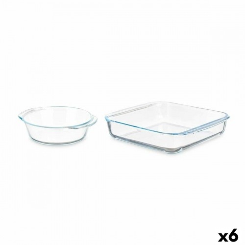 Set of trays Transparent Borosilicate Glass 800 ml 1,8 L (6 Units) image 1