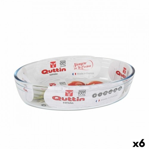 Форма для выпечки Quttin   1,8 L Cтекло Овальный 26,2 x 17,8 x 6,1 cm (6 штук) image 1