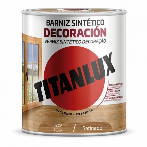 Synthetic varnish Titanlux m11100914 Decoration Satin finish Teak 250 ml image 1