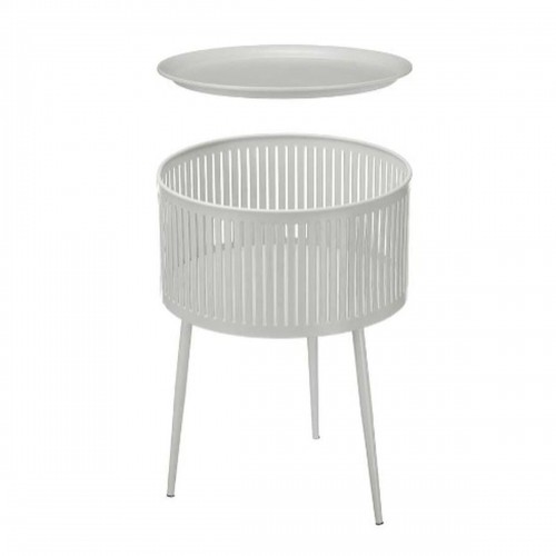 Side table Stripes Grey Golden Metal 40 x 57 x 40 cm image 1