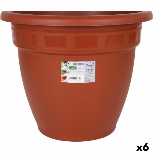 Plant pot Dem Squares Circular Brown 35 x 35 x 28,5 cm (6 Units) image 1