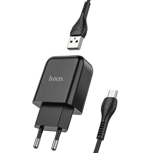 Hoco N2 Зарядное устройство 2.1A  + MICRO USB кабель 1m image 1