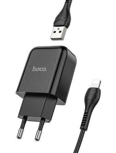 Hoco N2 USB charger + Lightning cable 1m image 1