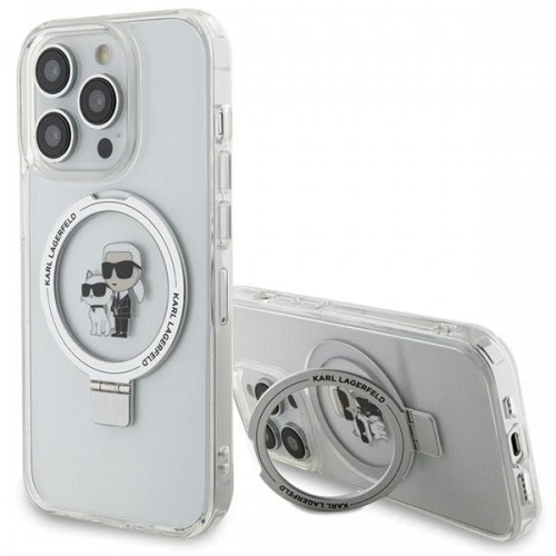 Karl Lagerfeld KLHMP14XHMRSKCH iPhone 14 Pro Max 6.7" biały|white hardcase Ring Stand Karl&Choupettte MagSafe image 1