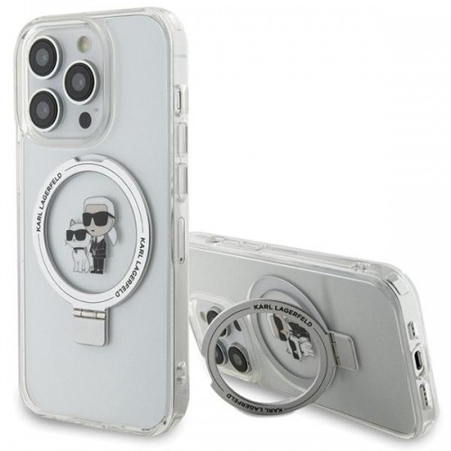 Karl Lagerfeld KLHMP13XHMRSKCH iPhone 13 Pro Max 6.7" biały|white hardcase Ring Stand Karl&Choupettte MagSafe image 1