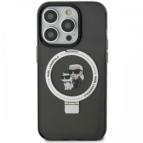 Karl Lagerfeld KLHMN61HMRSKCK iPhone 11 | Xr 6.1" czarny|black hardcase Ring Stand Karl&Choupettte MagSafe image 1