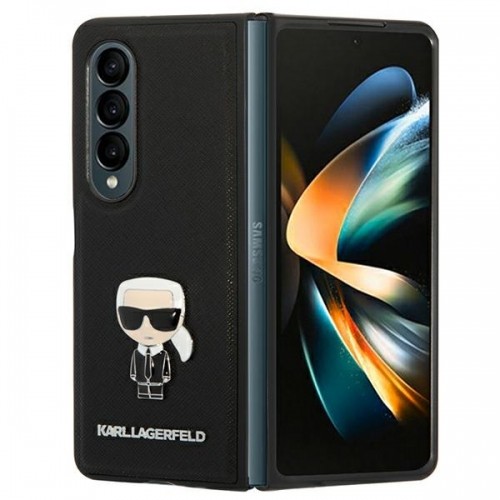 Karl Lagerfeld PU Saffiano Ikonik Case for Samsung Galaxy Z Fold 4 Black image 1