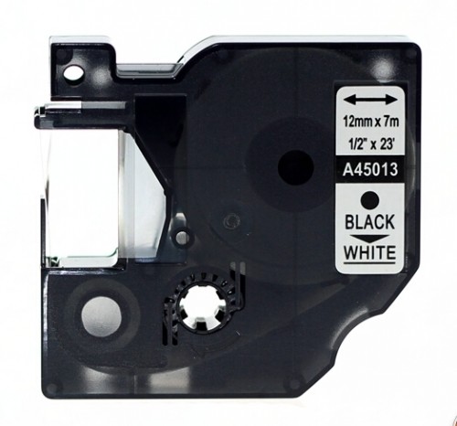 Alternatīva marķēšanas lente Dymo D1 45013, 12mmx7m, melna/balta image 1