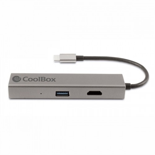 USB-разветвитель CoolBox Hub miniDOCK4 USB-C Серый image 1