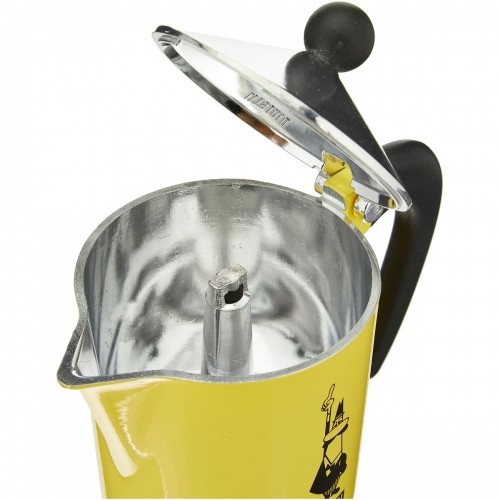 Italian Coffee Pot Bialetti Rainbow Yellow Metal Aluminium 300 ml 6 Cups image 1