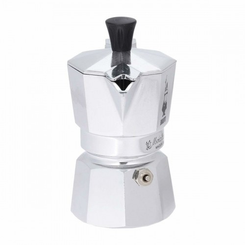 Italian Coffee Pot Bialetti Moka Express Silver Aluminium Metal 60 ml 1 Cup image 1
