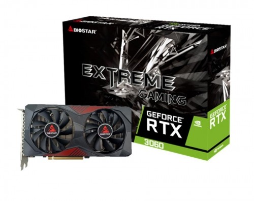 Graphics Card|BIOSTAR|NVIDIA GeForce RTX 3060|12 GB|GDDR6|192 bit|PCIE 4.0 16x|GPU 1320 MHz|Dual Slot Fansink|1xHDMI|3xDisplayPort|VN3606RML9 image 1