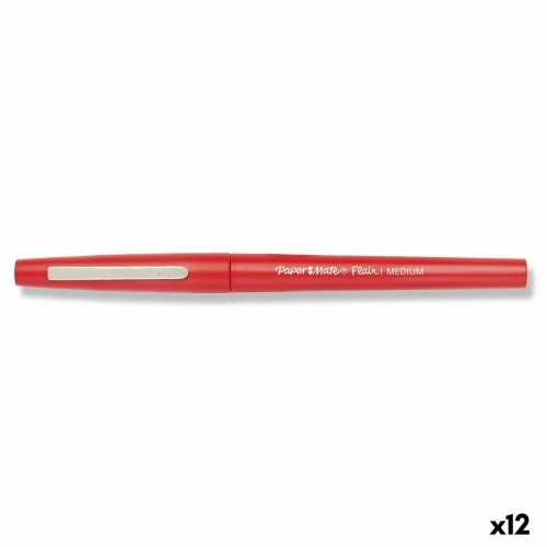 Marker pen/felt-tip pen Paper Mate Flair Medium Red (12 Units) image 1