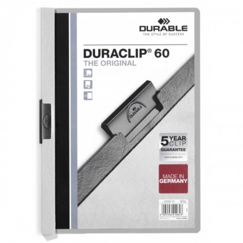 Document Holder Durable Duraclip 60 Grey Transparent A4 25 Pieces image 1