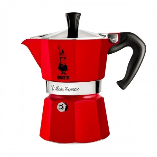 Italian Coffee Pot Bialetti Red Aluminium 1 Cup 50 ml image 1