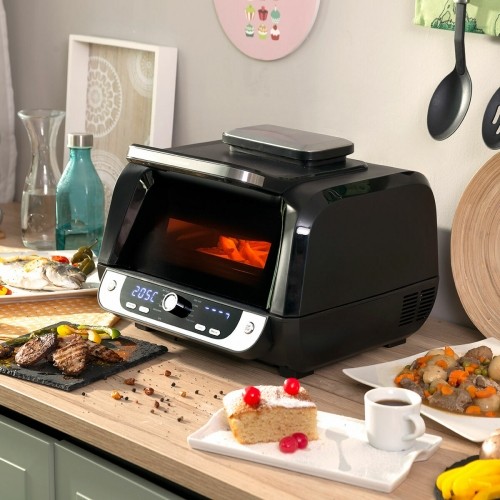 Air Fryer with Grill, Accessories and Recipe Book InnovaGoods Fryinn 12-in-1 6000 Black Steel 3400 W 6 L image 1