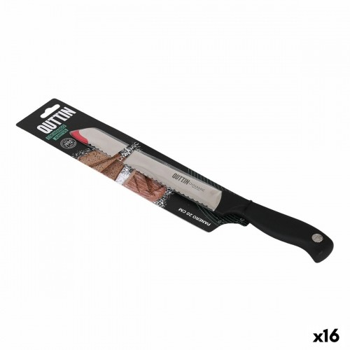 Нож для хлеба Quttin Dynamic Чёрный Серебристый 20 cm (16 штук) image 1
