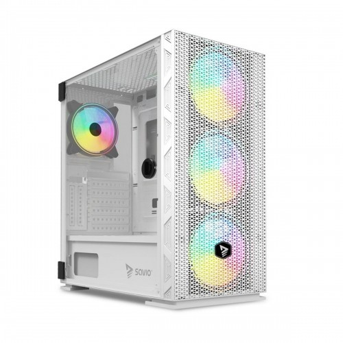 ATX Semi-tower Box Savio RAPTOR WHITE X1 Black Multicolour image 1