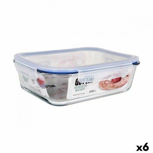 Hermetic Lunch Box Quttin   Rectangular 2,6 L (6 Units) image 1