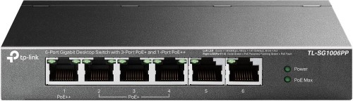 Switch|TP-LINK|TL-SG1006PP|Desktop/pedestal|6x10Base-T / 100Base-TX / 1000Base-T|PoE+ ports 4|TL-SG1006PP image 1