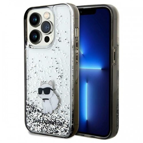 Karl Lagerfeld KLHCP14XLKCNSK iPhone 14 Pro Max 6.7" transparent hardcase Liquid Glitter Choupette image 1