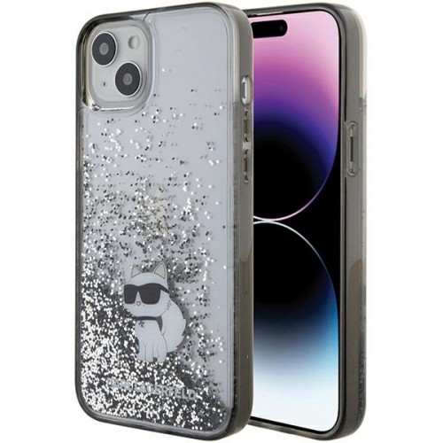 Karl Lagerfeld KLHCP15MLKCNSK iPhone 15 Plus 6.7" transparent hardcase Liquid Glitter Choupette image 1