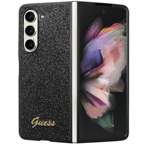 Guess GUHCZFD5HGGSHK F946 Z Fold5 czarny|black hardcase Glitter Script image 1