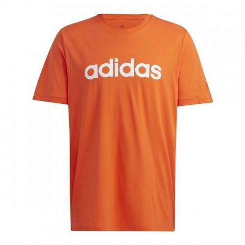 Men’s Short Sleeve T-Shirt Adidas  Essentials Embroidered Linear Orange image 1