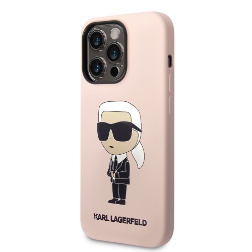 Karl Lagerfeld Liquid Silicone Ikonik NFT Case for iPhone 15 Pro Pink image 1