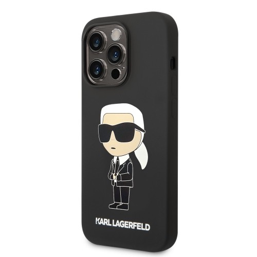 Karl Lagerfeld Liquid Silicone Ikonik NFT Case for iPhone 15 Pro Black image 1