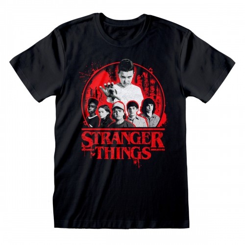 Short Sleeve T-Shirt Stranger Things Circle Logo Black Unisex image 1