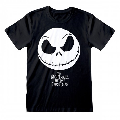 Футболка с коротким рукавом The Nightmare Before Christmas Jack Face Чёрный Унисекс image 1