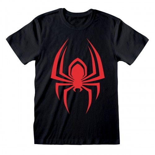 Short Sleeve T-Shirt Spider-Man Hanging Spider Black Unisex image 1