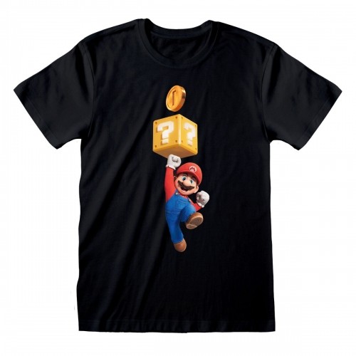 Short Sleeve T-Shirt Super Mario Mario Coin Black Unisex image 1