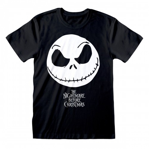 Short Sleeve T-Shirt The Nightmare Before Christmas Jack Face Black Unisex image 1