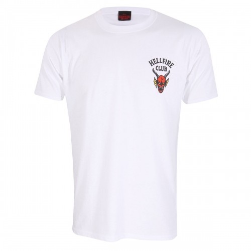 Short Sleeve T-Shirt Stranger Things Helfire Club White Unisex image 1