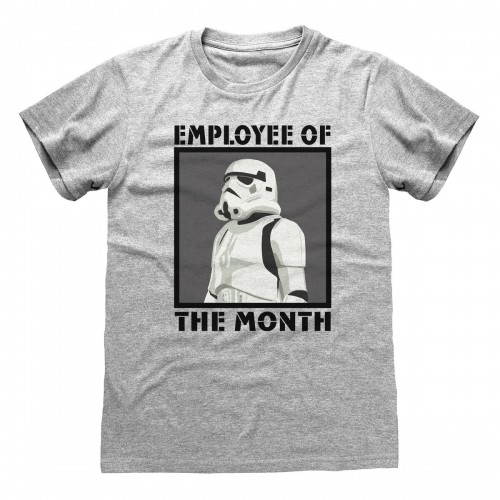 Krekls ar Īsām Piedurknēm Star Wars Employee of the Month Pelēks Unisekss image 1