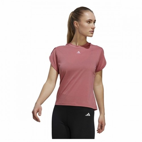 Sieviešu Krekls ar Īsām Piedurknēm Adidas trainning Floral  Tumši rozā image 1
