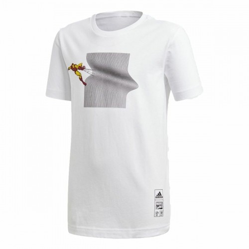 Child's Short Sleeve T-Shirt Adidas Iron Man Graphic White image 1