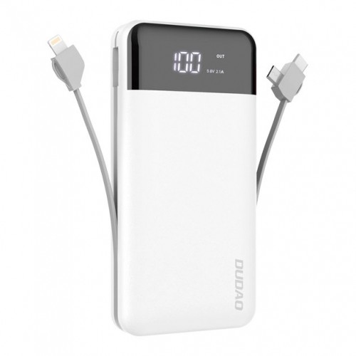 Dudao K1Pro powerbank 20000mAh with built-in cables white (K1Pro-white) image 1
