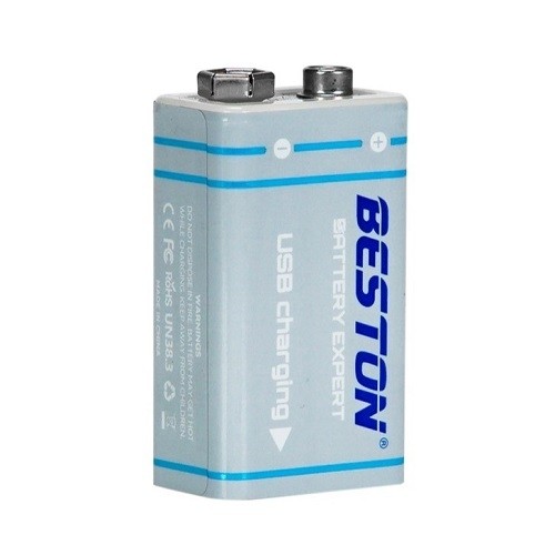 Beston Rechargeable 9V batterry with USB C, 1000mAh, Li-Ion image 1
