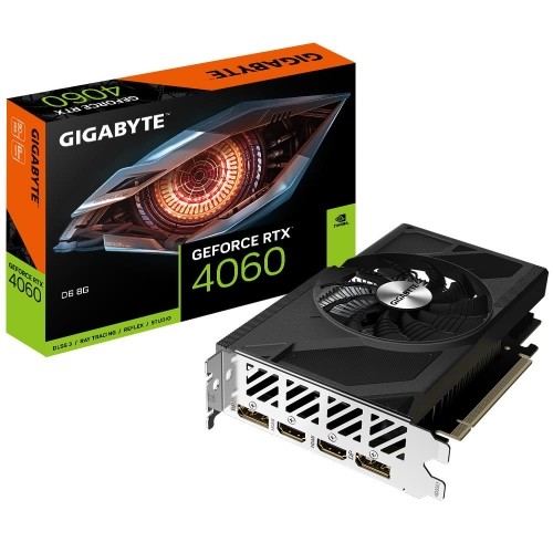 Graphics Card|GIGABYTE|NVIDIA GeForce RTX 4060|8 GB|GDDR6|128 bit|PCIE 4.0 16x|Dual Slot Fansink|2xHDMI|2xDisplayPort|GV-N4060D6-8GD image 1
